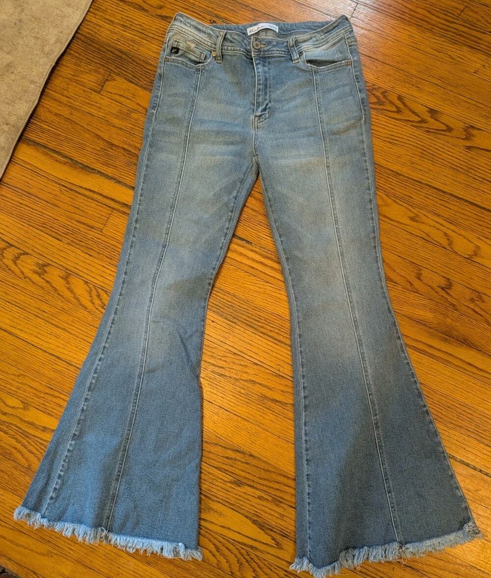 Kancan for Maurices Frayed Bell Bottom Freyed Jeans Women's 29